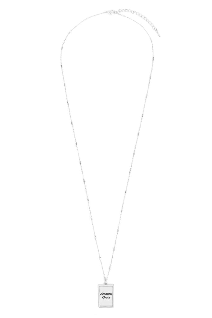 MYN1421MGAMZ - "AMAZING GRACE" ETCHED BRASS BOX PENDANT NECKLACE