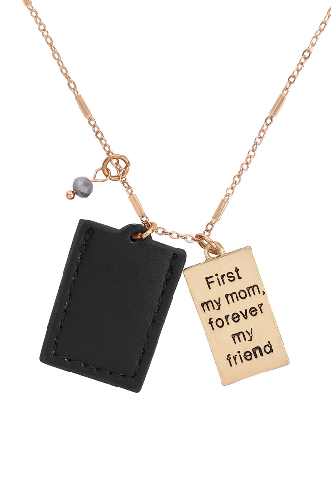 MYN1432 - BEAR ENGRAVED PLATE POCKET NECKLACE