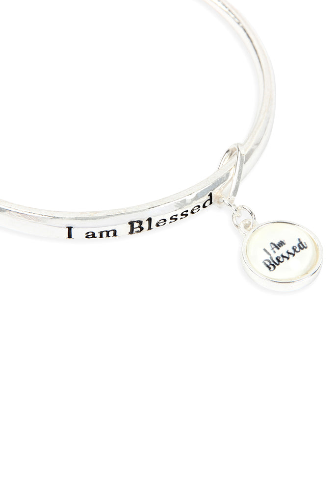OB08920 - "I AM BLESSED" BUBBLE CHARM TWIST BRACELET