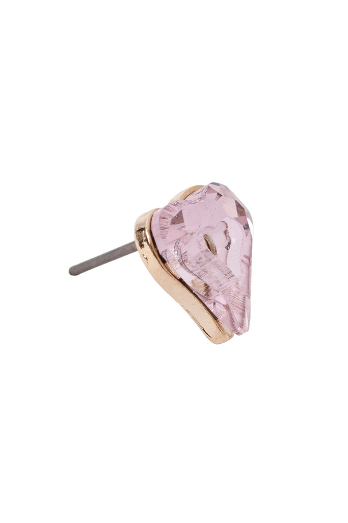 GLASS OPEN HEART POST STUD EARRINGS