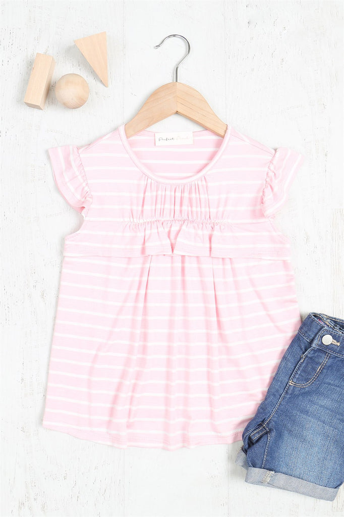 Kids Ruffled Sleeve Print Top