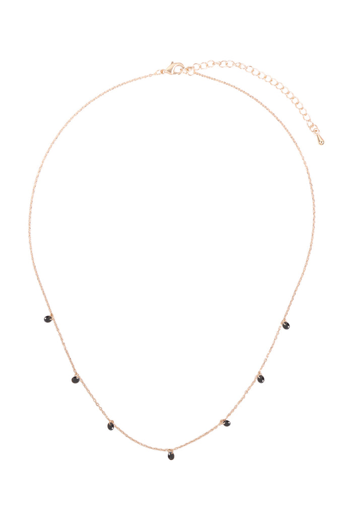 ONA564 - STATIONARY BEADED CUBIC BRASS NECKLACE