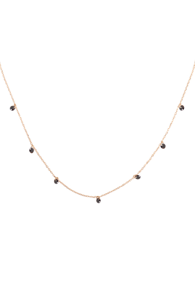 ONA564 - STATIONARY BEADED CUBIC BRASS NECKLACE