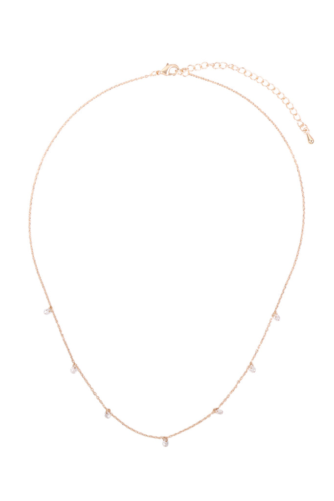 ONA564 - STATIONARY BEADED CUBIC BRASS NECKLACE