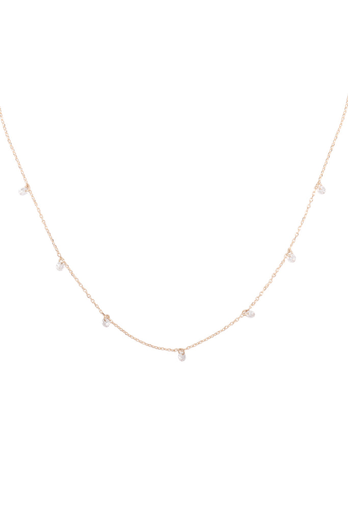 ONA564 - STATIONARY BEADED CUBIC BRASS NECKLACE