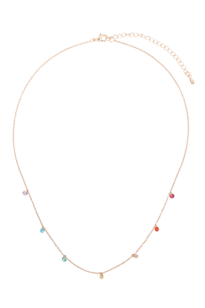 ONA564 - STATIONARY BEADED CUBIC BRASS NECKLACE