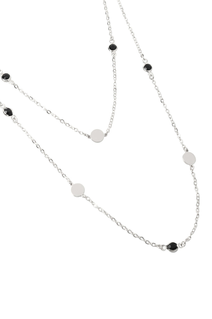 GLASS STONE ROUND STATION NECKLACE
