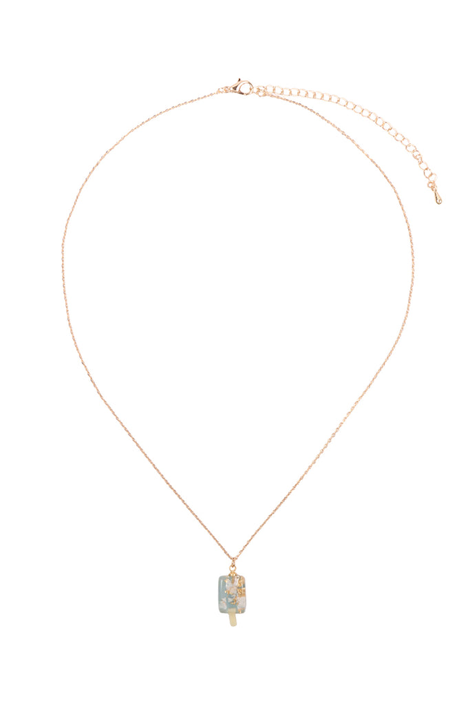 ONA936 - POPSICLE EPOXY PENDANT BRASS NECKLACE