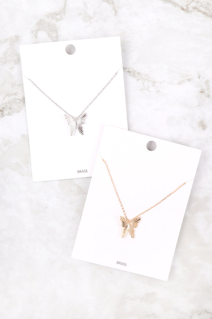 ONB041 - BUTTERFLY CAST PENDANT NECKLACE