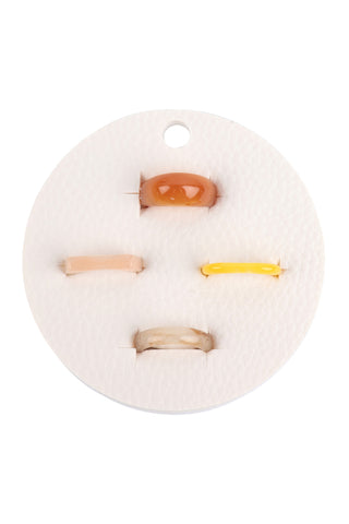 BRASS RESIN STRIPE BLOCK 2 RING SET