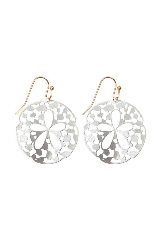 PE3118 - METAL FILIGREE SEA LIFE FISH HOOK EARRINGS - Riah Fashion