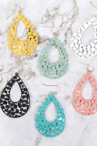 HDE2856 - WIRE TEARDROP GLASS BEADS HOOK EARRINGS