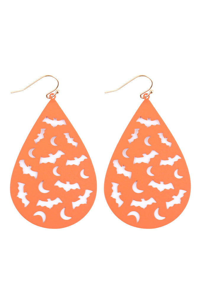 HALLOWEEN BATS FILIGREE TEARDROP EARRINGS