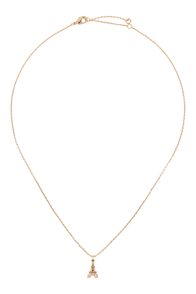 PN158 - CUBIC ZIRCONIA TOWER CRYSTAL PENDANT NECKLACE