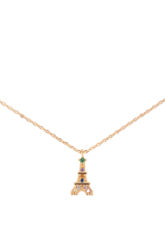 PN158 - CUBIC ZIRCONIA TOWER CRYSTAL PENDANT NECKLACE