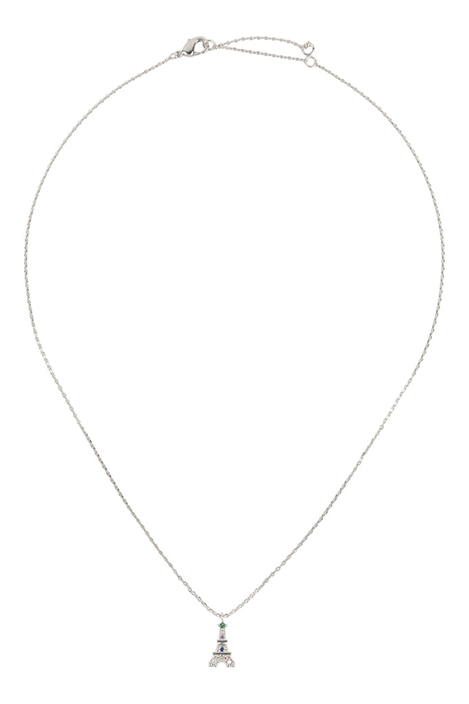 PN158 - CUBIC ZIRCONIA TOWER CRYSTAL PENDANT NECKLACE