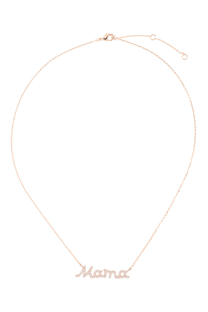 PN1788 - MAMA PAVE CUBIC ZIRCONIA INSPIRATIONAL NECKLACE