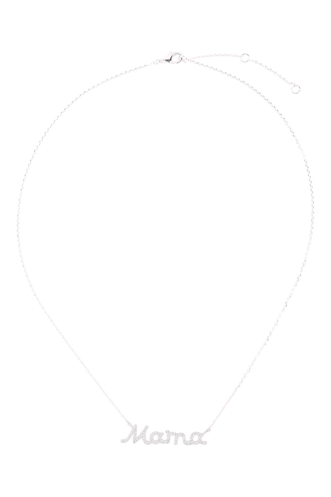 PN1788 - MAMA PAVE CUBIC ZIRCONIA INSPIRATIONAL NECKLACE