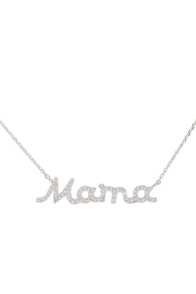 PN1788 - MAMA PAVE CUBIC ZIRCONIA INSPIRATIONAL NECKLACE