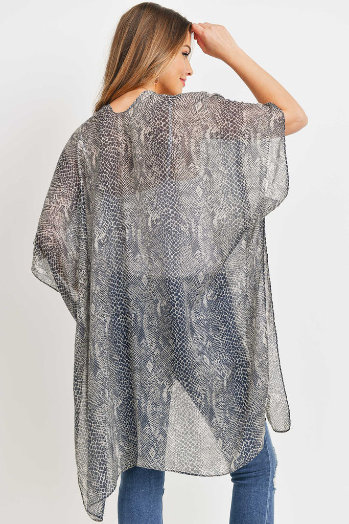 PN222X056 - SNAKE SKIN PATTERN KIMONO