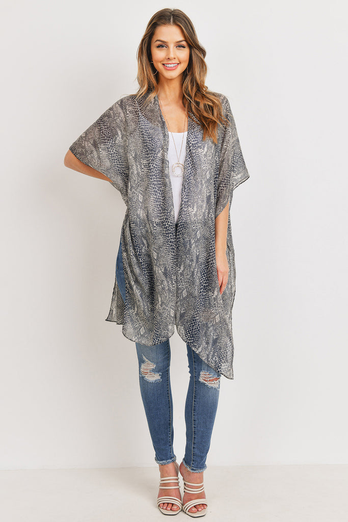 PN222X056 - SNAKE SKIN PATTERN KIMONO
