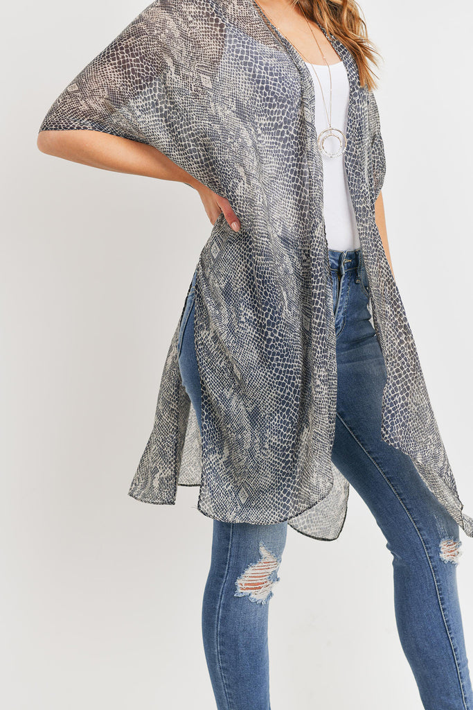 PN222X056 - SNAKE SKIN PATTERN KIMONO