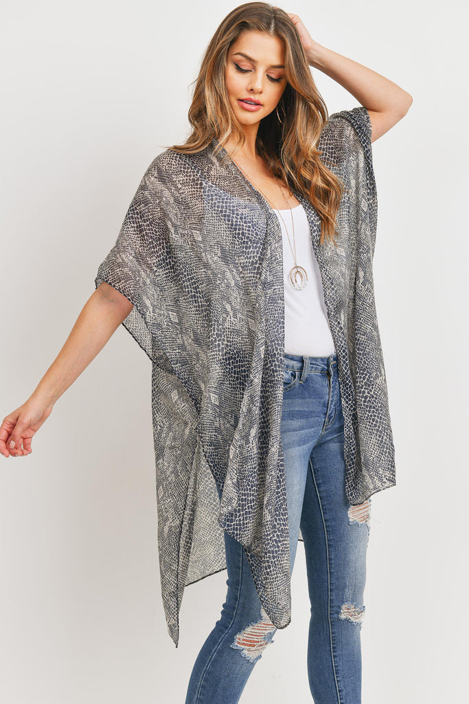 PN222X056 - SNAKE SKIN PATTERN KIMONO