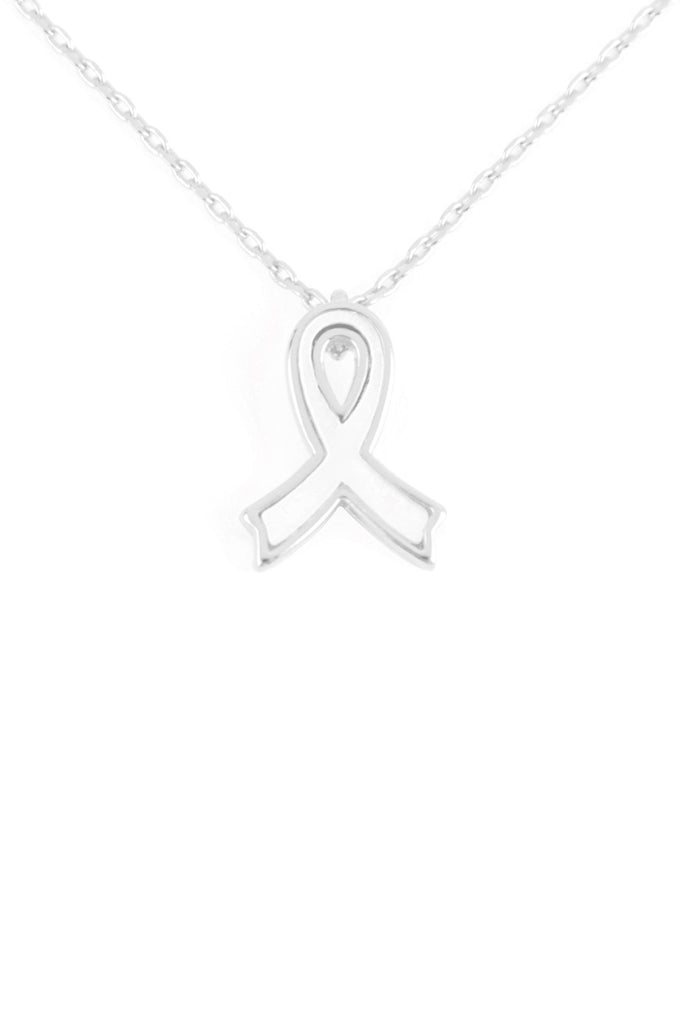 PURITY WHITE RIBBON PENDANT NECKLACE