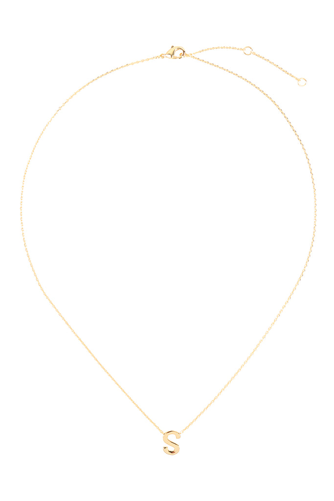 PN3642S - "S" INITIAL DAINTY CHARM NECKLACE
