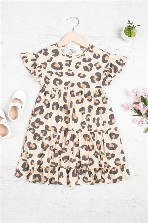 Kids Animal Print Ruffled Dress