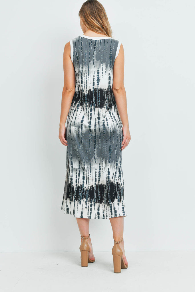 Tie Dye Tank Dress with Side Slit