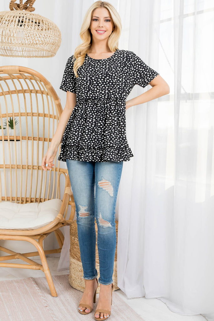 Print Short Sleeve Pull Merrow Top