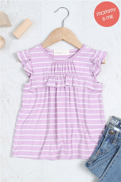 Kids Ruffled Sleeve Print Top