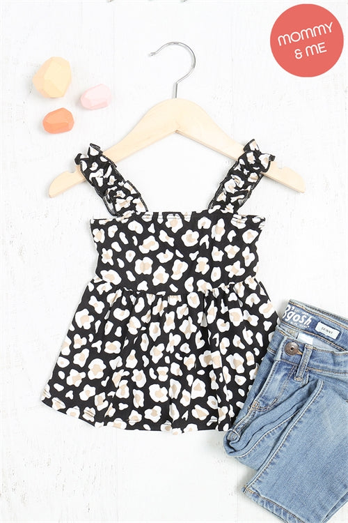 Kids Merrow Elastic Strap Leopard Top