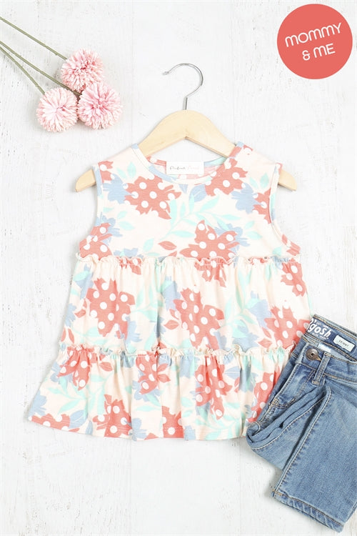 Kids Floral Print Pull Merrow Tank Top