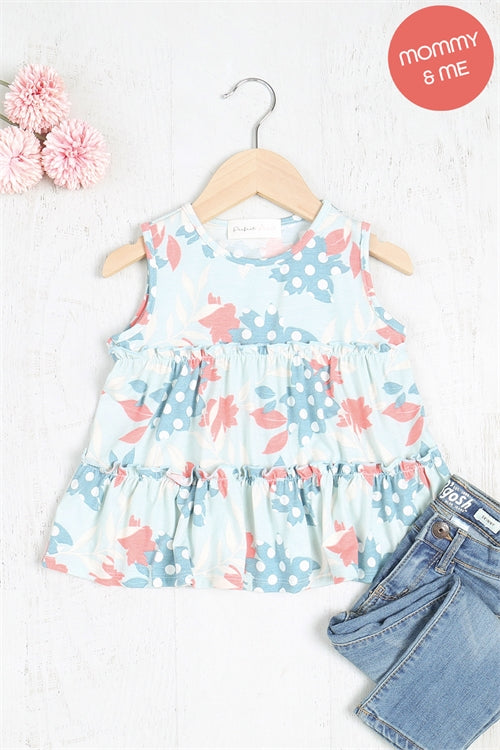 Kids Floral Print Pull Merrow Tank Top