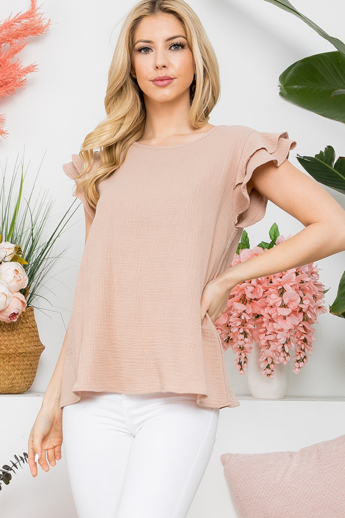 Gauze Ruffled Top | S-XL