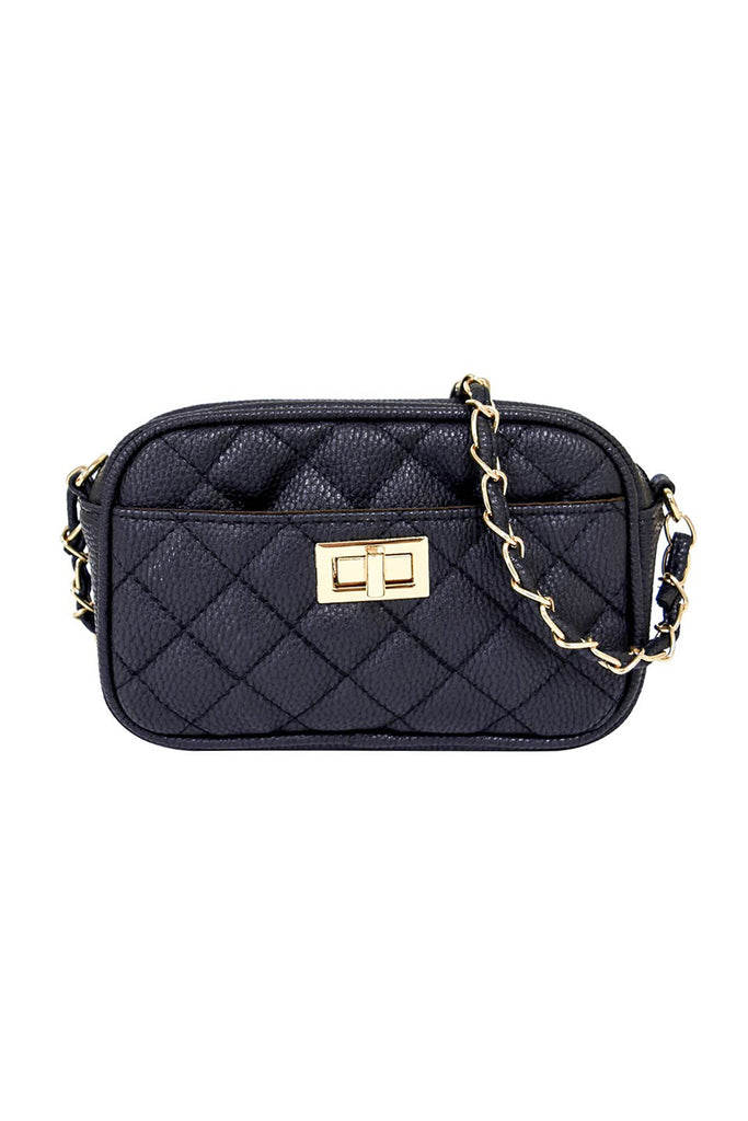 FASHION QUILTED CAMERA CROSSBODY BAG