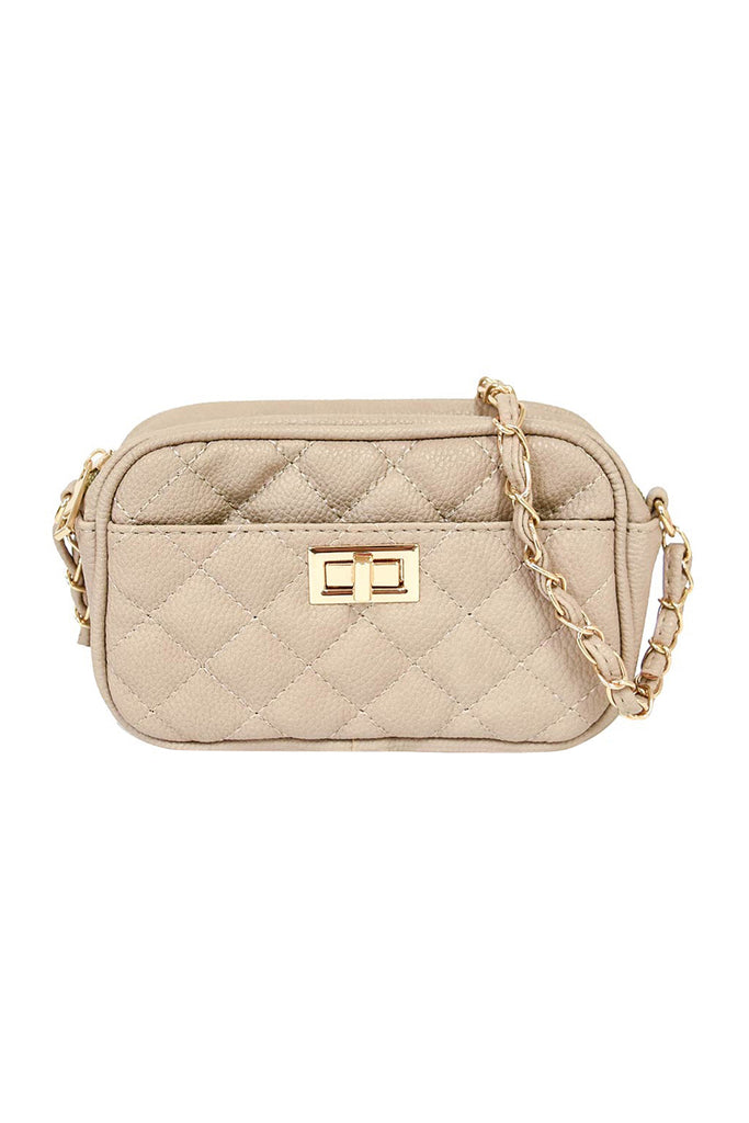 FASHION QUILTED CAMERA CROSSBODY BAG
