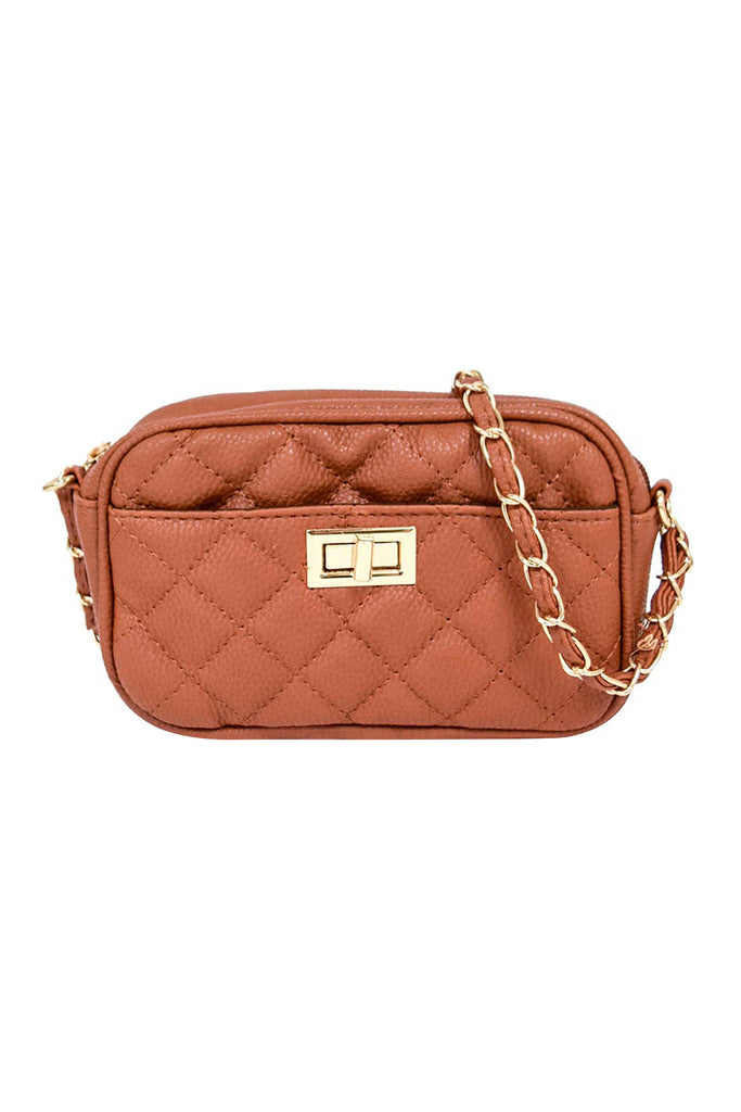 FASHION QUILTED CAMERA CROSSBODY BAG