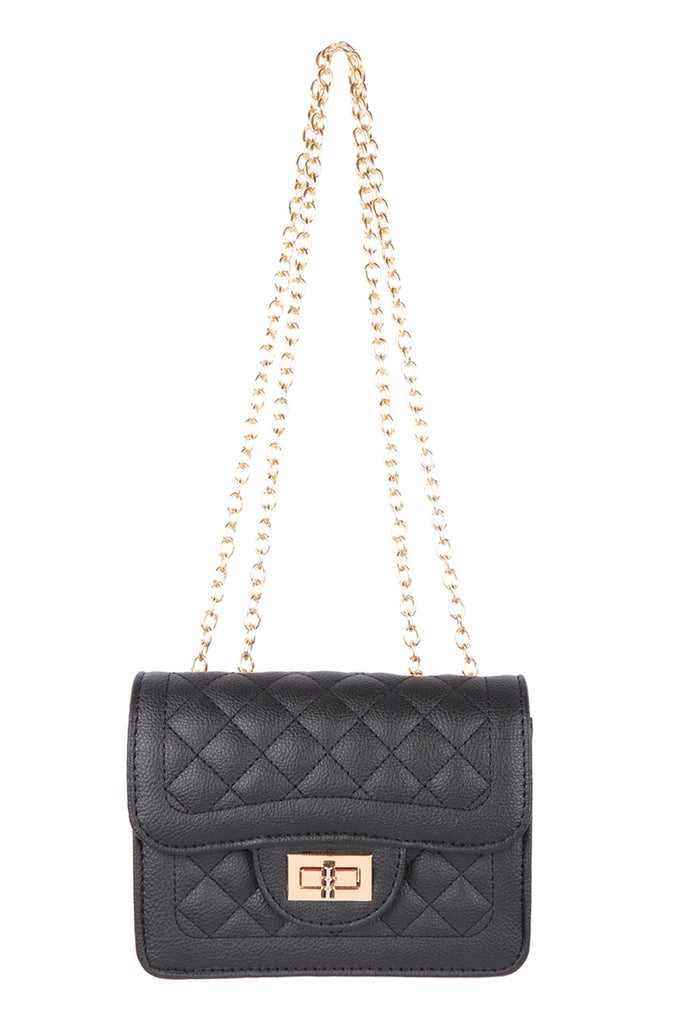 QUILTED DIAMOND LEATHER CROSS BODY BAG