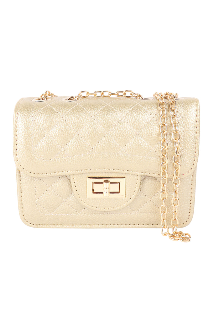 QUILTED DIAMOND LEATHER CROSS BODY BAG