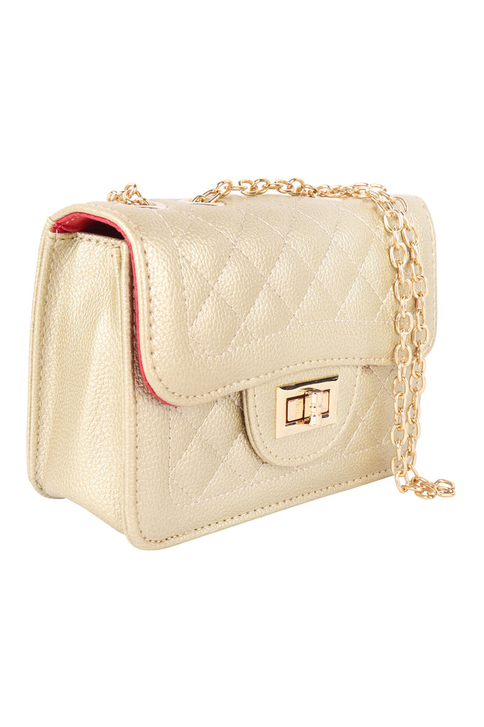QUILTED DIAMOND LEATHER CROSS BODY BAG