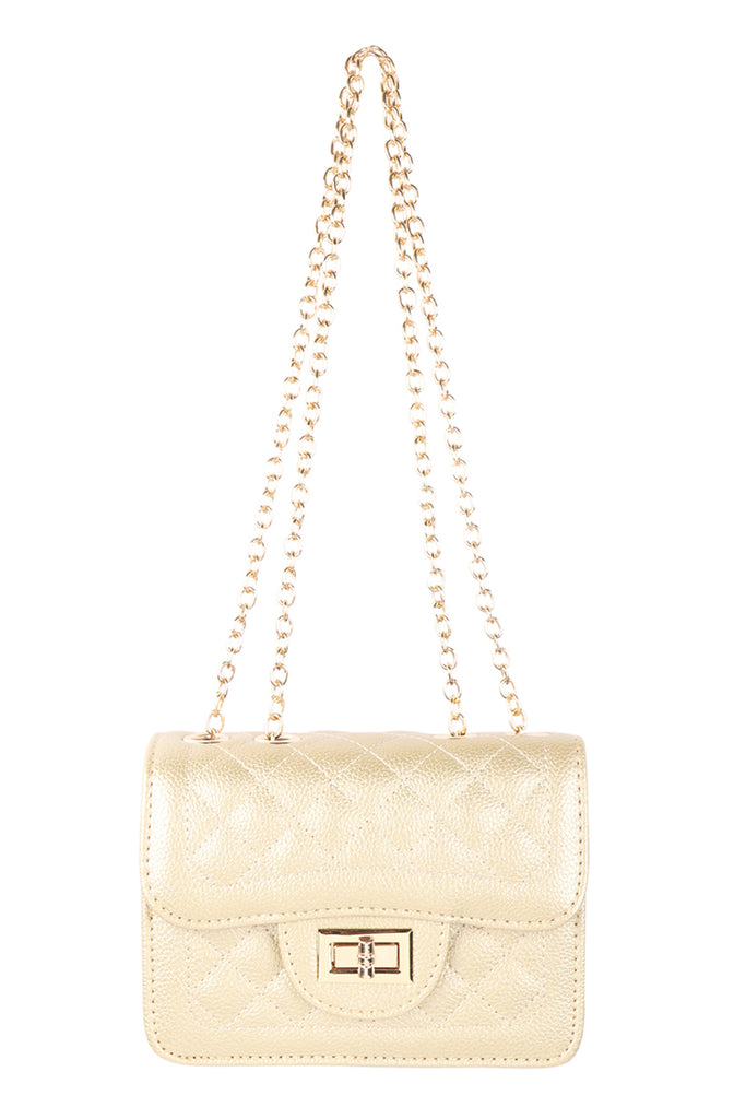 QUILTED DIAMOND LEATHER CROSS BODY BAG