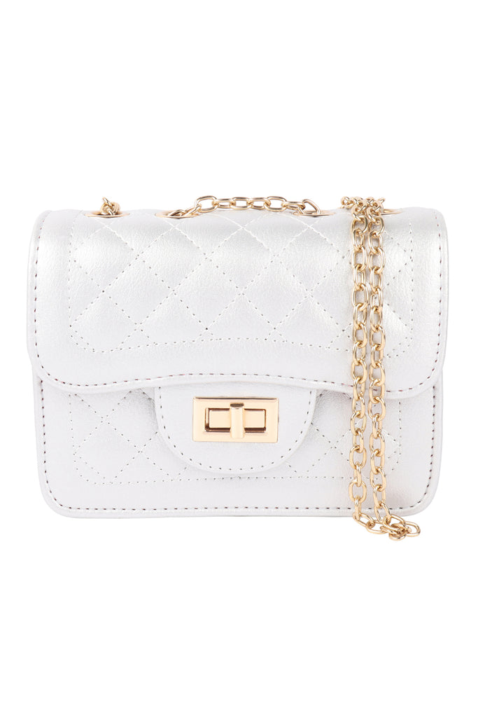 QUILTED DIAMOND LEATHER CROSS BODY BAG