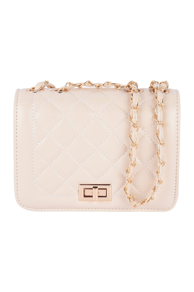 WOMENS QUILTED DIAMOND PATTERN W/ CONVERTIBLE CHAIN STRAP SLING CLUTCH BAG