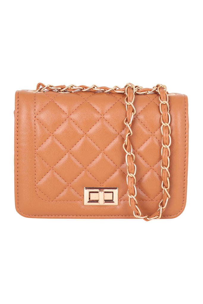 WOMENS QUILTED DIAMOND PATTERN W/ CONVERTIBLE CHAIN STRAP SLING CLUTCH BAG