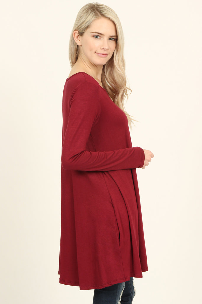 Long Sleeved Pocket Tunic Top