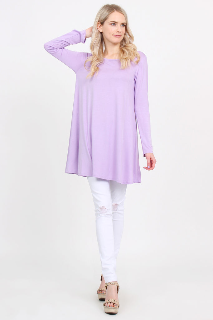 Long Sleeved Solid Tunic Top