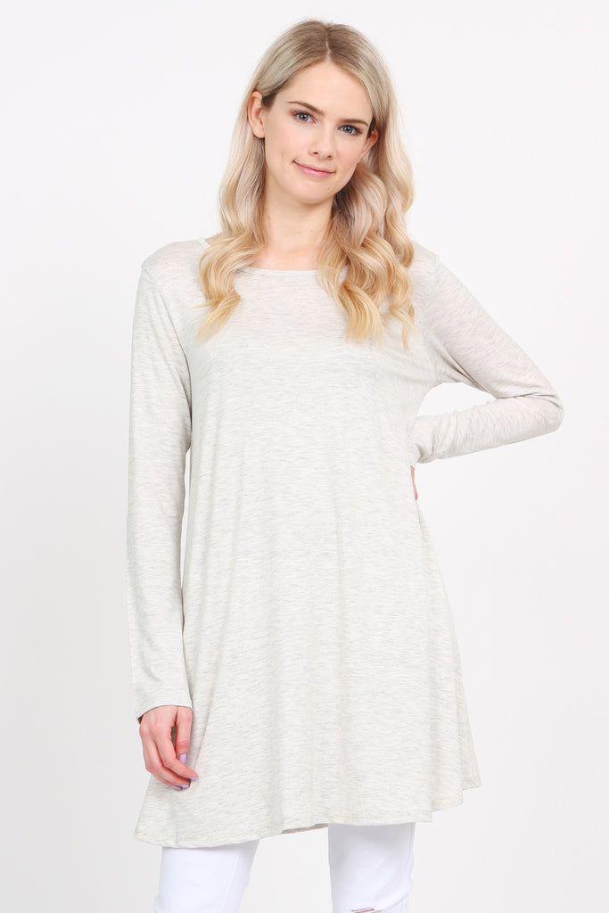 Long Sleeved Solid Tunic Top